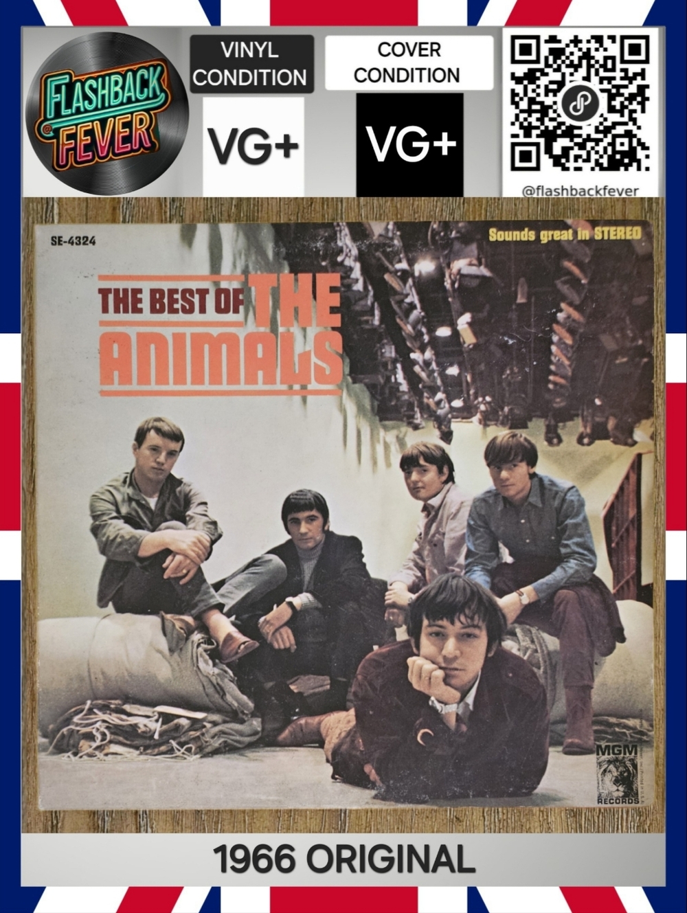 The Best of THE ANIMALS•1966 US Stereo (#SE-4324) Waddell Pressing
